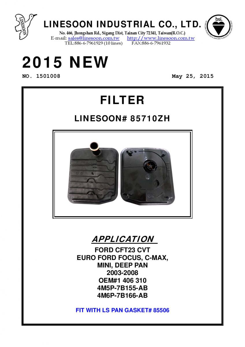 ROLLOUT- FILTER KIT- 85710ZH- CFT23 CVT - LINESOON
