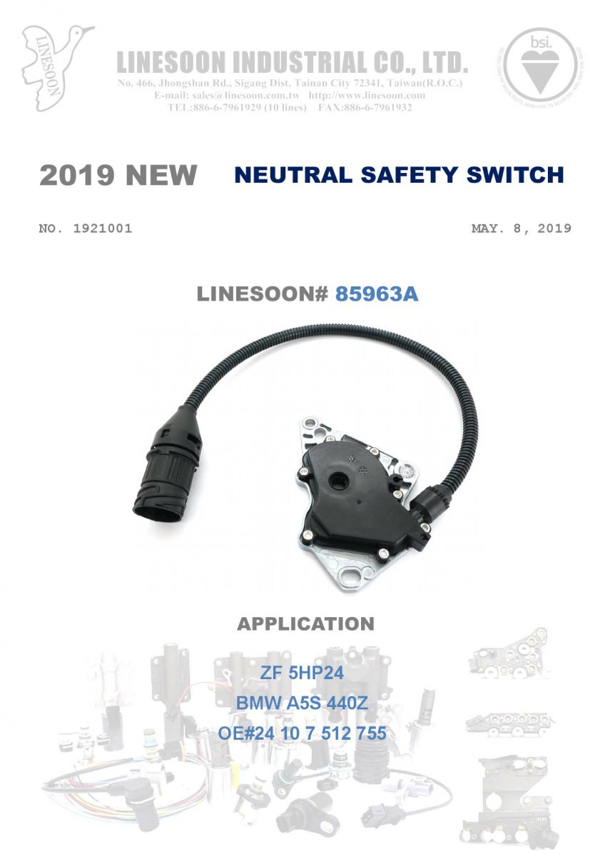 ROLLOUTNEUTRAL SAFETY SWITCHBMW ZF5HP24 LINESOON